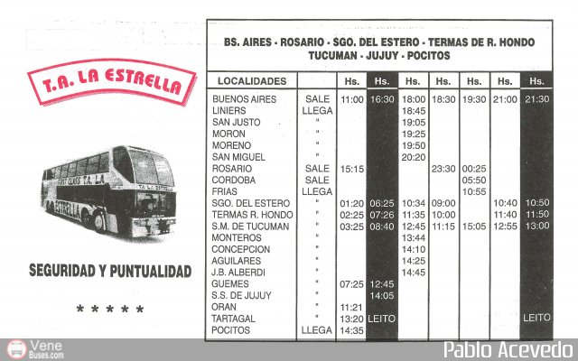 Pasajes Tickets y Boletos T.A. La Estrella por Pablo Acevedo