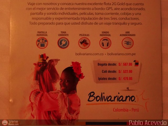 Cat�logos Folletos y Revistas Bolivariano - Peru por Pablo Acevedo