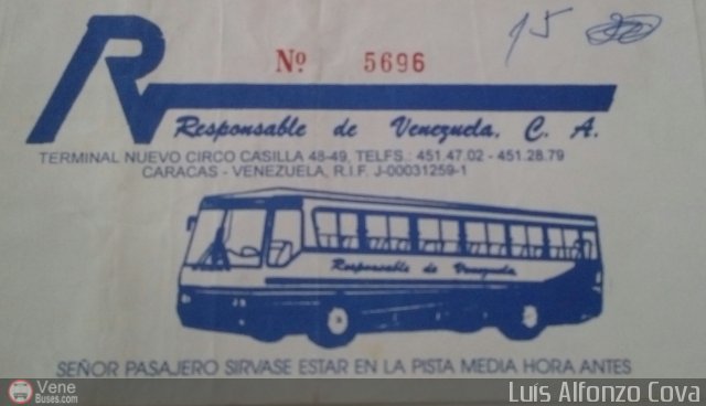 Pasajes Tickets y Boletos Resp. de Vzla por Waldir Mata