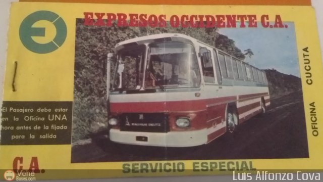 Pasajes Tickets y Boletos Expresos Occidente Ccuta por Waldir Mata