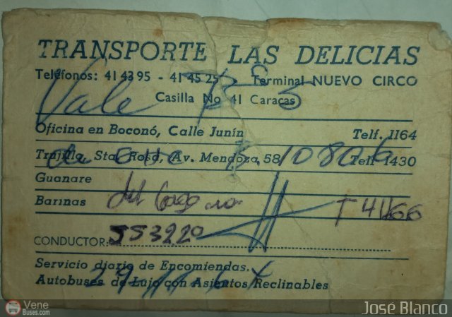 Pasajes Tickets y Boletos Transporte Las Delicias por Jos� Brice�o